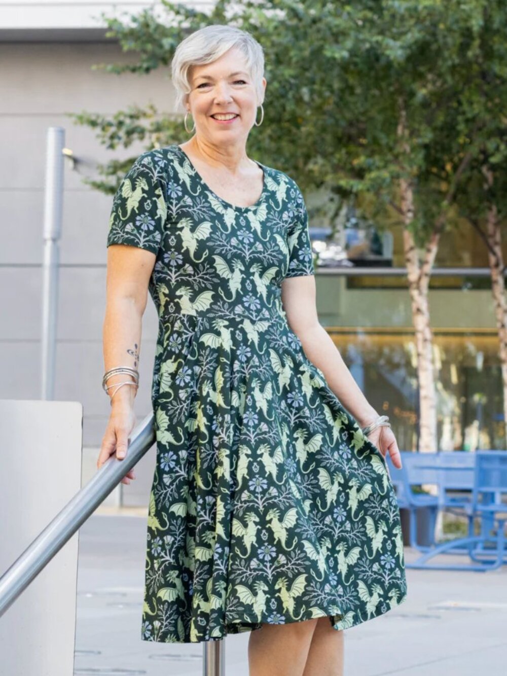 Svaha Dragons Damask Twirl Dress XL